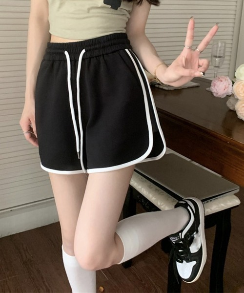 韓国 ルーズプリントトレーナー ショートパンツ セット 502264 miniministore ショートパンツ スウェット短パン 韓国夏