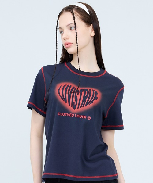 LUVISTRUE tシャツ HEART LOGO STITCH TEE レディース