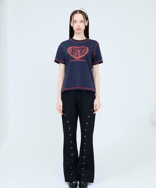 LUVISTRUE tシャツ HEART LOGO STITCH TEE レディース