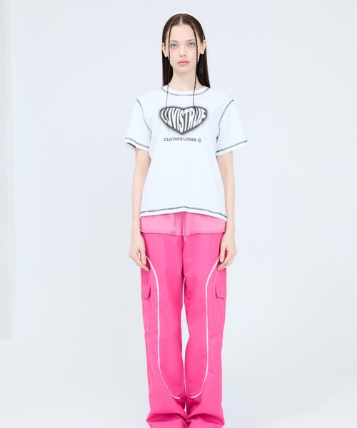 [LUVISTRUE]★24SS★韓国人気★HEART LOGO STITCH TEE LUVISTRUE]☆24SS☆韓国人気☆HEART LOGO STITCH TEE (LUV IS