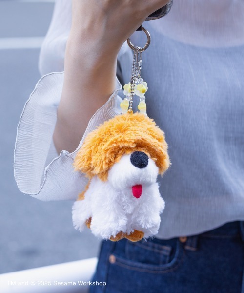 セサミストリートのぬいぐるみ、ぬいぐるみボールチェーン、チャーム ガチャ セサミストリートのぬいぐるみ ボールチェーン付き クッキー