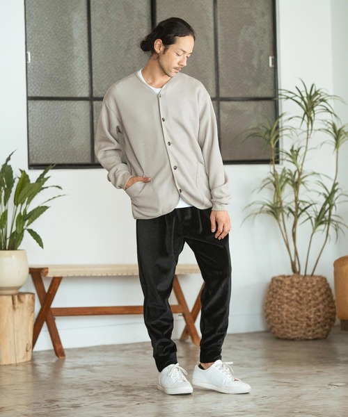 CAMBIO パンツ mp12680- Ribbed Hem Two Tuck Pants リブ