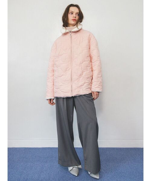 CALNAMUR コート アウター 2WAY RIBBON＆FAUX FUR QUILTING COAT/2WAY 