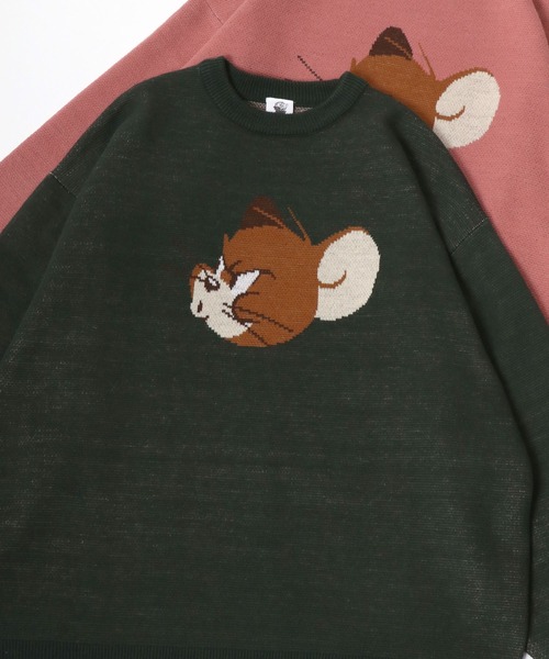 ヴィンテージ　アンサンブル　カーディガン　ニット　トムとジェリー　刺しゅう ニット Tom＆Jerry/トムとジェリー オーバーサイズ キャラクター