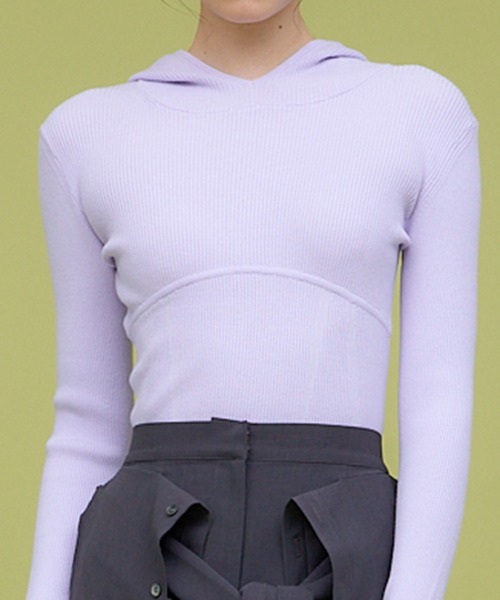 HOODIE KNIT TOPS / フーディーニットトップス レディース