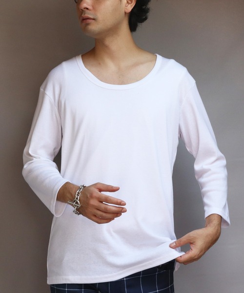 8 tシャツ T/CフライスUネック7分袖Tシャツ メンズ レディース