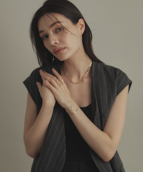 ネックレス K10キヘイアシンメトリードレープ ネックレス レディースの画像