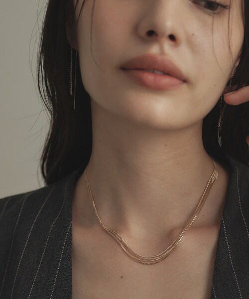 ネックレス K10キヘイアシンメトリードレープ ネックレス レディースの画像