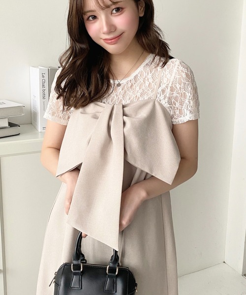 レディース ワンピース マキシドレス キャミ ビッグリボン moment+ ワンピース ビッグリボンキャミワンピース : ZOZOTOWN