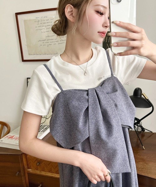 moment+ ワンピース ビッグリボンキャミワンピース : ZOZOTOWN Yahoo