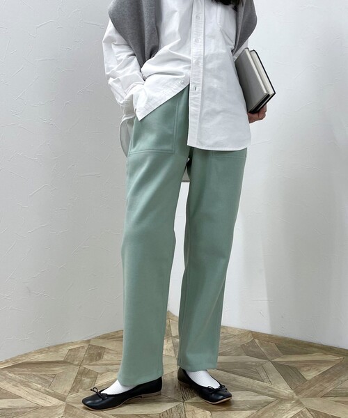 【みさき】 ポケットロゴテープリブウールイージーパンツ GEVACO（ゲバコ） パンツ 「GEVACO/ゲバコ」ウールライクイージー