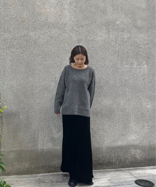 CASA FLINE◆ラグランモヘアニット/FREE/ナイロン/ブラック/1244202017/モヘア23％混 CASA FLINE ニット セーター ラグランモヘアニットトップス