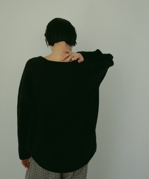 CASA FLINE◆ラグランモヘアニット/FREE/ナイロン/ブラック/1244202017/モヘア23％混 CASA FLINE ニット セーター ラグランモヘアニットトップス
