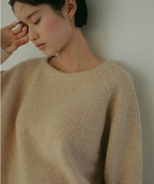CASA FLINE◆ラグランモヘアニット/FREE/ナイロン/ブラック/1244202017/モヘア23％混 CASA FLINE ニット セーター ラグランモヘアニットトップス