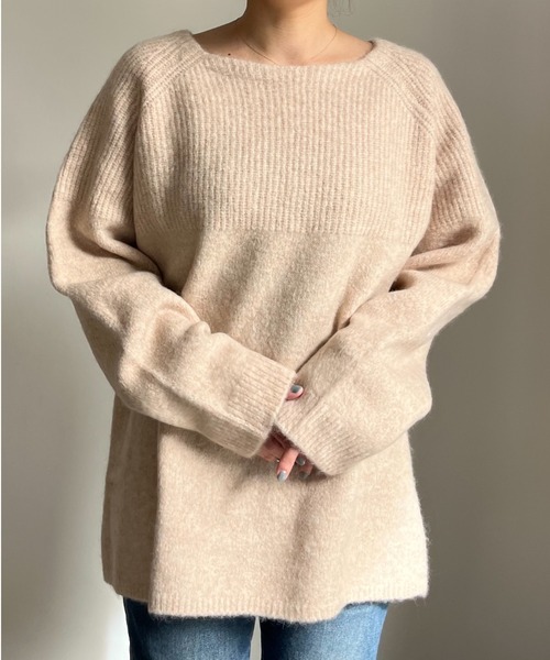 CASA FLINE ニット セーター ラグランモヘアニットトップス