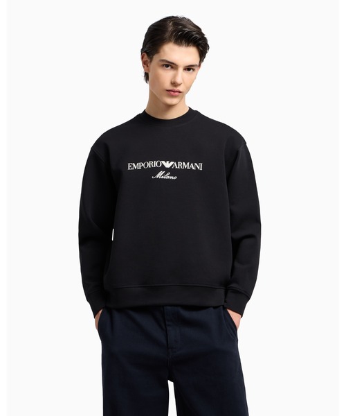 EMPORIO ARMANI▼ASV ダブルジャージー ロゴ スウェットシャツ EMPORIO ARMANI トレーナー スウェット 「エンポリオ アルマーニ