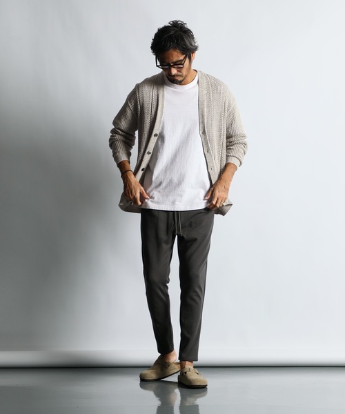 The Duffer of st.eメッシュニットカーディガングレーL The DUFFER of ST.GEORGE カーディガン C/L MESH KNIT CARDIGAN