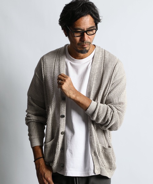 The DUFFER of ST.GEORGE カーディガン MESH KNIT CARDIGAN