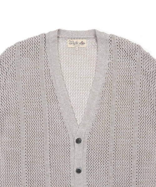 The Duffer of st.eメッシュニットカーディガングレーL The DUFFER of ST.GEORGE カーディガン C/L MESH KNIT CARDIGAN