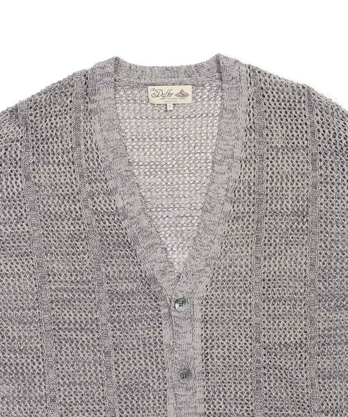 The Duffer of st.eメッシュニットカーディガングレーL The Duffer of st.GeorgeメッシュニットカーディガングレーL