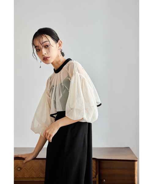 【niana パールチュールボレロセットドレス 定価19,800円】 niana ニアナ パールチュールボレロセットドレス[品番