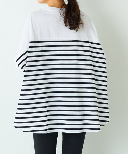 BEARDSLEY ボーダーカットソー ボートネックボーダーカットソー （カットソー）｜BEARDSLEY