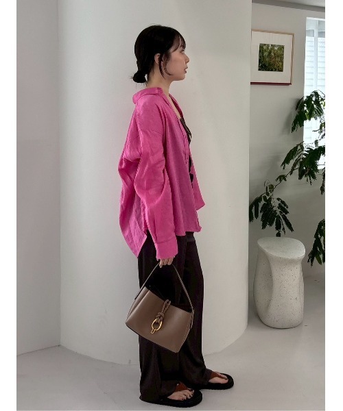 Mila Owen ミラオーウェン　ウエストグログランゴム2タックサテンパンツ セール】ウエストグログランゴム2タックサテンパンツ（その他