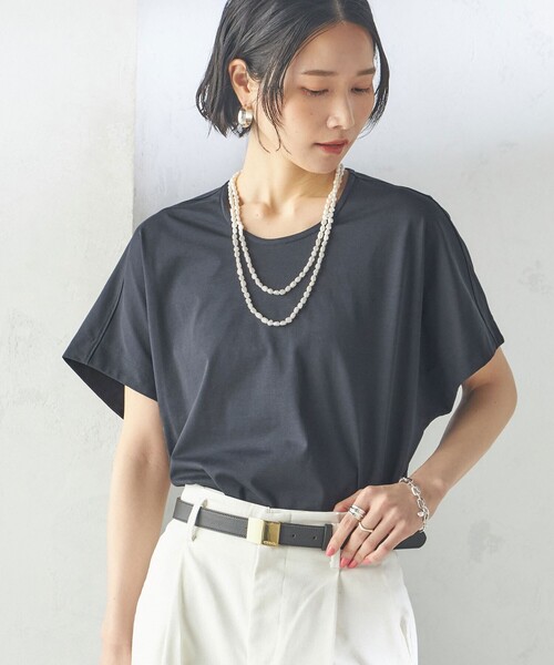 tシャツ 「SHIPS別注」assiette:「手洗い可能」プレミアム 天竺 Uネック TEE レディース