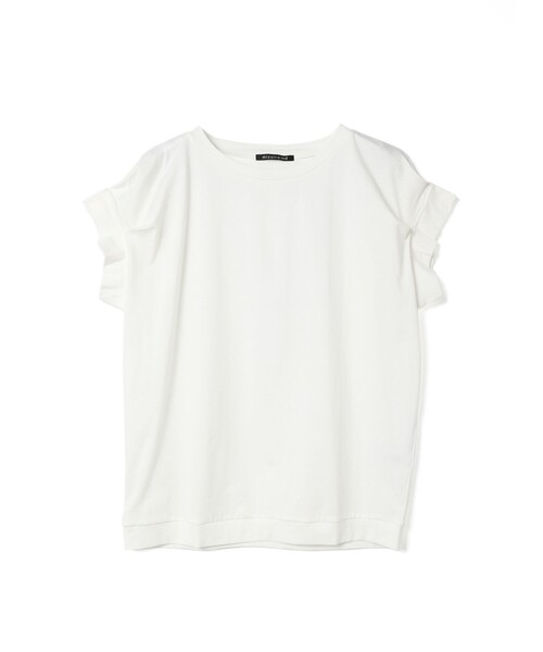 tシャツ mizuiro ind フリルスリーブクルーネックプルオーバー レディース