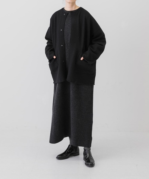 美品 かぐれ 洗える ウールニットワンピース 黒 ロングワンピース ゆったり かぐれ｜『2サイズ展開』ラムウールニットワンピース - かぐれ(カグレ