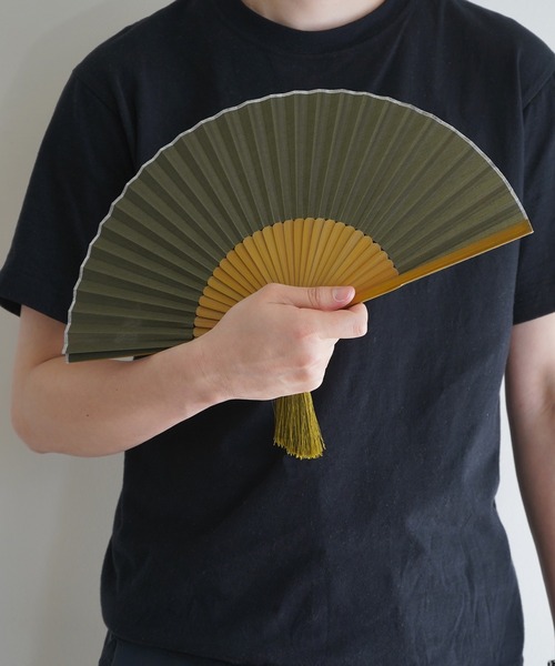 竹製扇子＋おまけ扇面付き　湘妃竹 夏扇子 総竹扇子 日本製 18cm 40間 唐木総彫り チャーム付き