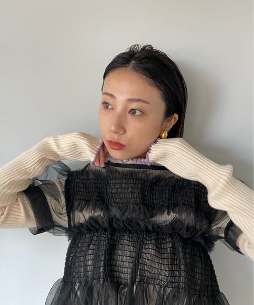 「SANSeLF」 タートルネックニット FREE アイボリー レディース_画像5