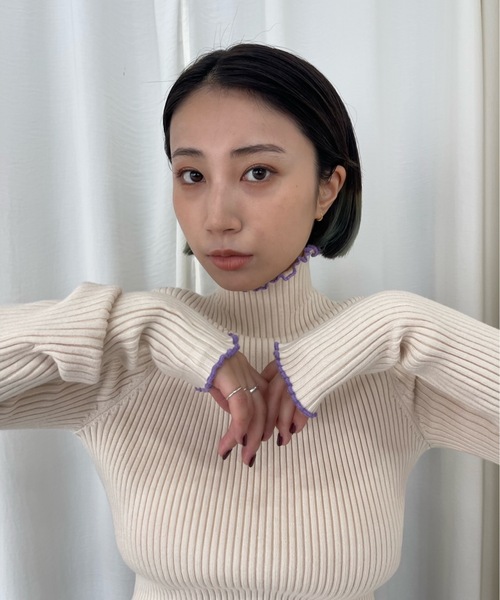 「SANSeLF」 タートルネックニット FREE アイボリー レディース_画像7
