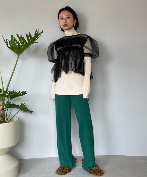 「SANSeLF」 タートルネックニット FREE アイボリー レディース_画像8