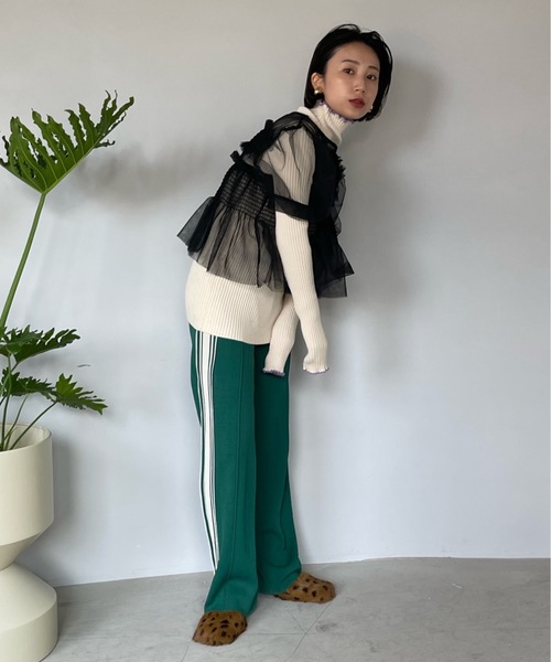 「SANSeLF」 タートルネックニット FREE アイボリー レディース_画像9