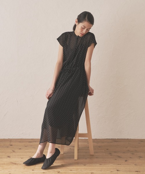 Audrey and John Wad ワンピース 楊柳シフォンドットワンピース