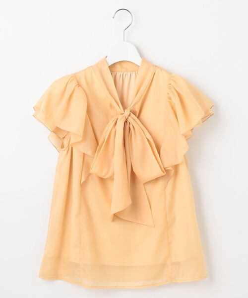 【洗える】リボンタイフリルブラウス Feroux｜【洗える】リボンタイフリルブラウス | Rakuten Fashion