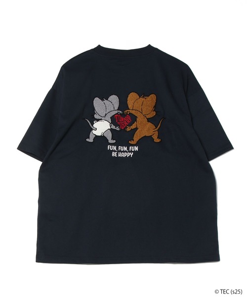 tシャツ 「公式」トムとジェリー サガラ刺繍Tシャツ レディース