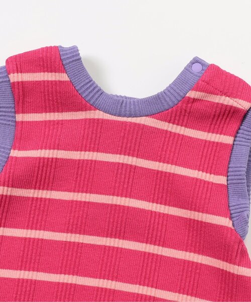 BREEZE ベビー服 ロンパース 「リンク」ボーダーリブタンク