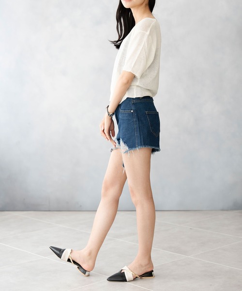 Asterellivi ジーンズ デニム デニムパンツ ダメージ加工クラッシュ