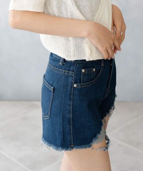 Asterellivi ジーンズ デニム デニムパンツ ダメージ加工クラッシュ