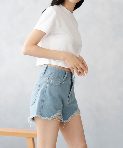 Asterellivi ジーンズ デニム デニムパンツ ダメージ加工クラッシュ