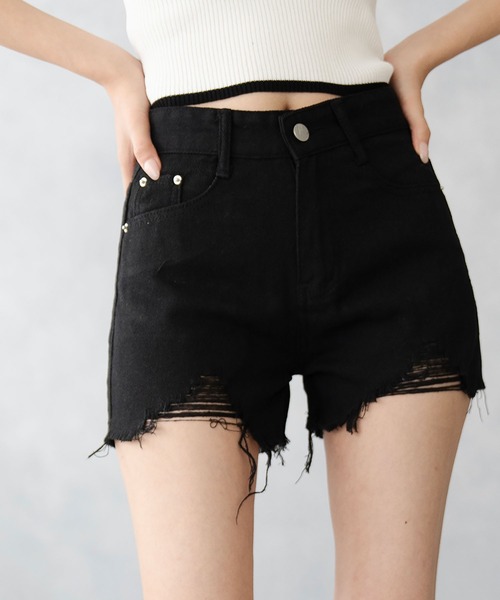 Asterellivi ジーンズ デニム デニムパンツ ダメージ加工クラッシュ