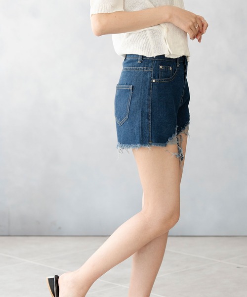 Asterellivi ジーンズ デニム デニムパンツ ダメージ加工クラッシュ