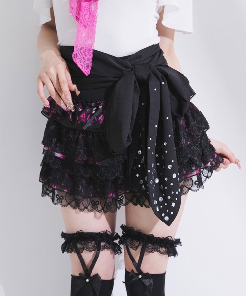 Diable baiser（ディアブルベーゼ） スカート 夏 花柄レースティアード