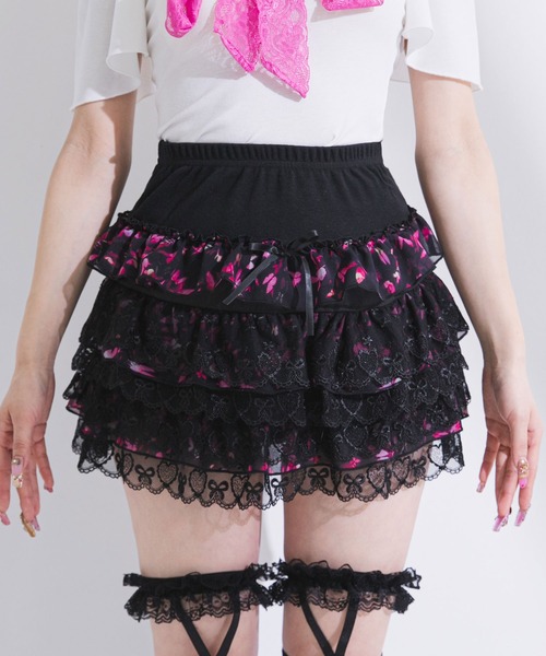 Diable baiser（ディアブルベーゼ） スカート 花柄レースティアード