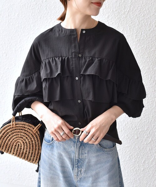 「SHIPS any」 長袖ブラウス ONE SIZE チャコールグレー レディース SHIPS any 「SHIPS any」 長袖ブラウス ONE SIZE