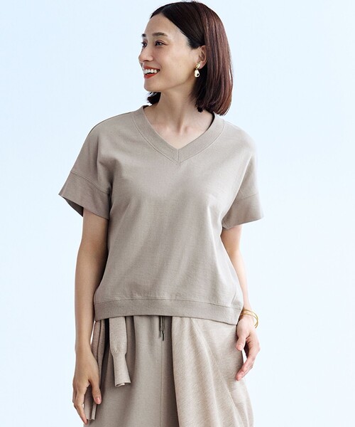 tシャツ 「SLOW/WEB限定」ラスティックテリー Vネック カットソー レディース