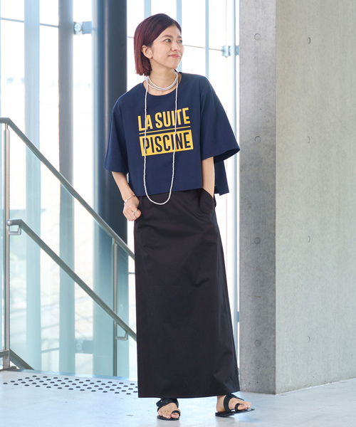 IENA☆コットンシルクスカート ☆36☆タグ付き☆ネイビー IENA（イエナ）の「シルクコットンギャザーサーキュラースカート