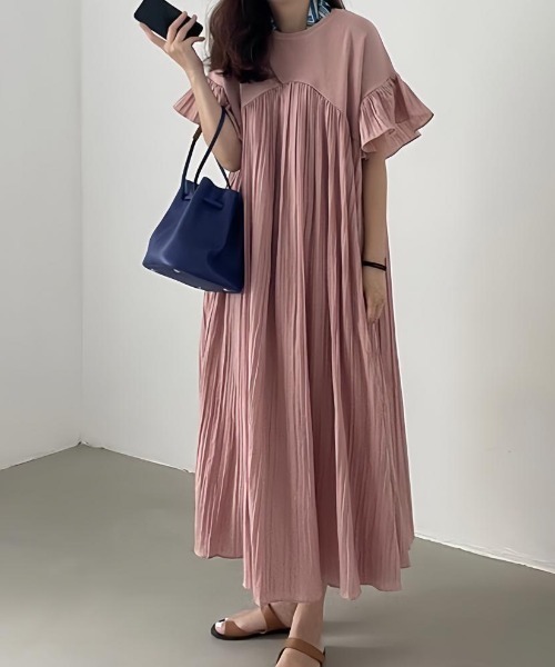 Aelina ワンピース 半袖 異素材切り替えワンピース : ZOZOTOWN Yahoo